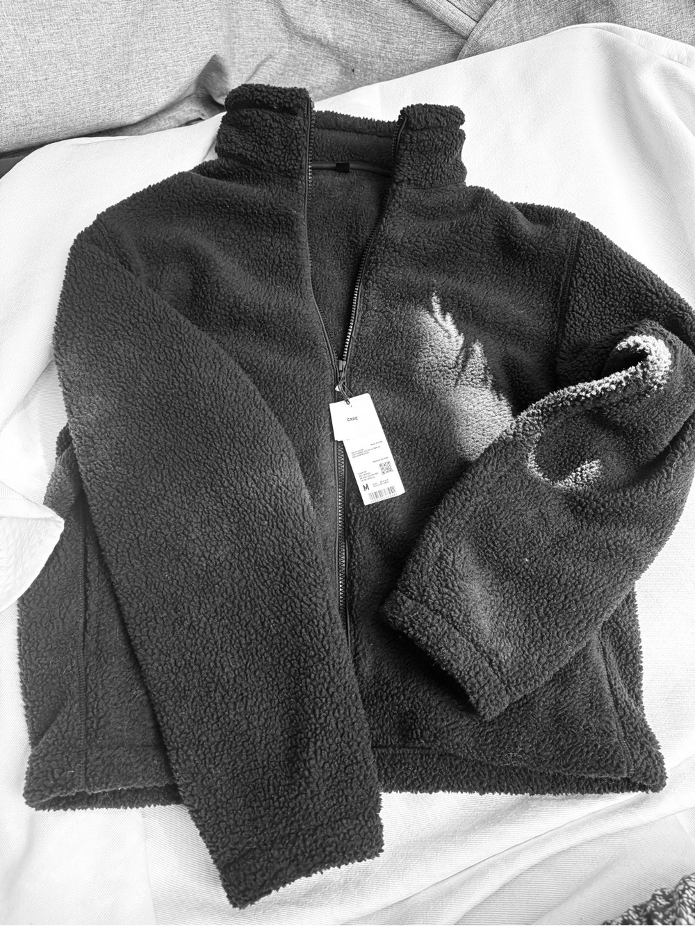 Uniqlo Kids Black Plush Full-Zip Jacket